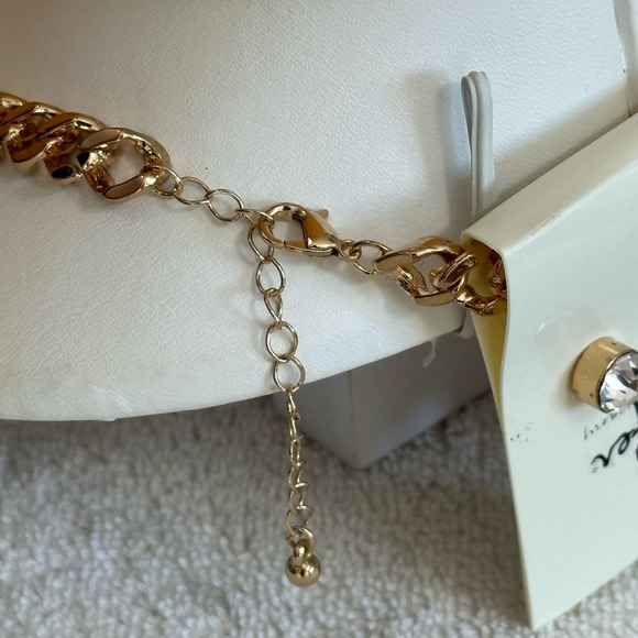 NWT, Jennifer & CO. Women’s Gold & Crystal Earring & Necklace Set, Reversible. - Picture 12 of 14